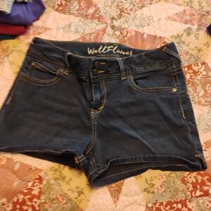 Wallflower Dark Blue Denim Shorts